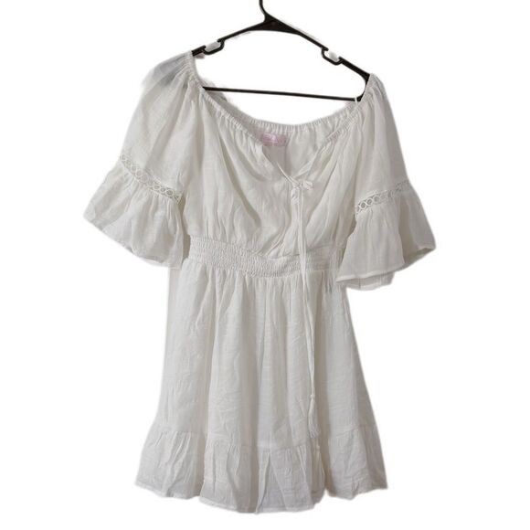 Pink Lily White Boho Dress - Picture 2 of 6